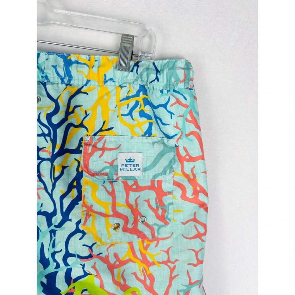 VTG Peter Millar Swim Trunks Mens XL All Over Print Mesh Vacations Coastal Aloha